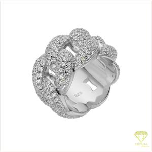 Bague audacieuse multi-pierres en moissanite et diamant avec finition en argent sterling 925 doré pour homme – Bijoux de mode haut de gamme en gros - Product Image 3