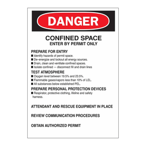 Señal de Peligro para Espacios Confinados, Señal de Advertencia de Seguridad de Alto Contraste para Áreas de Trabajo Interiores y Exteriores - Product Image 2