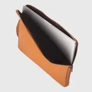 Modern Tan Slim Leather Laptop Sleeve Premium Handmade Business Laptop Bag with Elegant Professional Design - Product Image 2