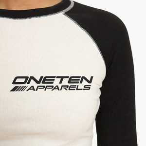 ONETEN APPARELS T-shirt décontracté pour femme à manches raglan courtes, coupe ample, col rond, en coton respirant, collection automne - Product Image 6