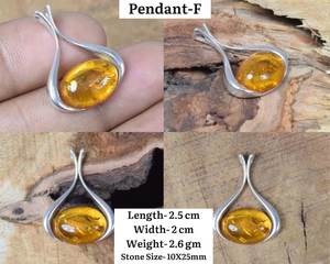 Élégant pendentif en ambre baltique plaqué or, en argent sterling 925, fait main, avec pierres précieuses, cadeau pour elle - Product Image 6