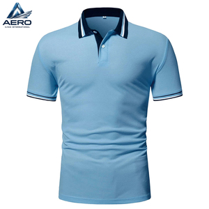Camisetas Polo para Hombre, Diseño Moderno, Transpirables, con Ribete Azul, Tela Ligera, Servicio OEM, Precio al por Mayor - Product Image 1