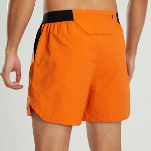 Short de bain pour homme orange uni, séchage rapide, taille élastique, décontracté, avec poches, taille mi-haute, longueur courte - Product Image 1