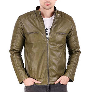 Men Leather <b>Jacket</b> Classic Premium Leather Coat Comfortable Lining Soft Durable Material For Casual Fashion Travel Outdoor - Product Image 2