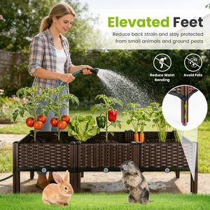 Fioriera Rialzata Autoirrigante Leggera con Finitura Rustica, 3 Opzioni di Dimensione, Contenitore per Piante in Materiale PP - Product Image 5