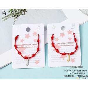 Tobillera con Nudo de Siete Estrellas y Letra J, Cadena para el Pie de Acero Inoxidable, Accesorio de Moda - Product Image 1