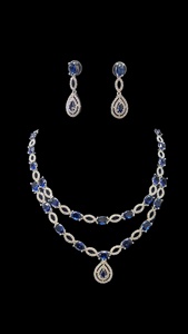 Ensemble de colliers ethniques TWO LAIS en zircon avec chaîne de perles en laiton plaqué or, design goutte d'eau, pour mariage, bijoux pour femmes - Product Image 3
