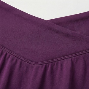 Minifalda Cruzada de Cintura Alta para Mujer, Color Sólido, Estilo Deportivo, Transpirable, Tejido de Spandex y Poliéster, para Todas las Temporadas - Product Image 4