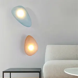 Moderne Huisverlichting Indoor Kiezelstenen Wandlamp Led Wandgemonteerde Lamp Gekleurd Kiezelglas Led Wandlamp