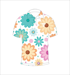 Men’s <b>White</b> Pastel Floral Print <b>Polo</b> Shirt Short Sleeve Casual Summer Golf Shirt - Product Image 1