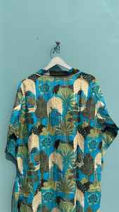 Boho Festival Cotton <b>Kimono</b> <b>Robe</b> Block Print Kaftan Stylish Lounge Wear For Women - Product Image 4