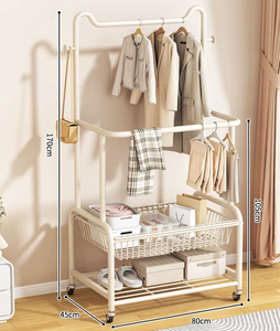 Porte-vêtements métallique mobile multi-niveaux de haute qualité avec roulettes pour le rangement et la présentation de manteaux, chapeaux et vêtements – OEM/ODM Vietnam - Product Image 2