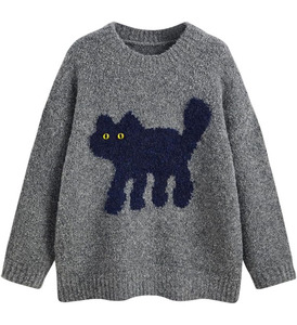 Sudadera de Invierno para Mujer con Estampado de Gato, Tela Suave y Cómoda, Secado Rápido y Transpirable, Ropa Casual - Product Image 1