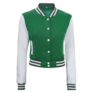 Blouson universitaire court pour femme, style bomber décontracté, veste de baseball tendance, vêtement d'extérieur court streetwear - Product Image 3
