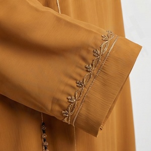 2025 OEM Kimono Abaya pour femmes musulmanes, en tissu polyester épais, doux et très extensible, col en V, manches longues, pour fêtes, Ramadan, mariages - Product Image 5