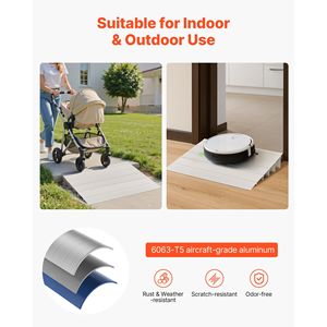 Rampa de Aluminio para Umbral de Puerta de 5 Pulgadas de Altura, Capacidad de Carga de 800 Libras, Dispositivo de Asistencia para Escalones del Hogar, Rampas para Discapacitados - Product Image 4