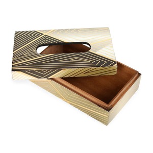 Multipurpose Wooden Printed Tissue <b>Paper</b> Holder Decorative <b>Storage</b> <b>Box</b> For Kitchen Bathroom Bedroom Living Room Hotel Use - Product Image 5