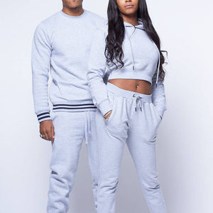 Ensemble de survêtement 2 pièces pour femme, coupe ajustée, 100% coton, avec pantalon de jogging et sweat à capuche court, logo personnalisé, hiver - Product Image 5