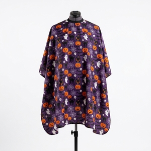 Cape de Barbier Halloween pour Salon de Coiffure, Anti-adhérente, Imperméable, Logo Personnalisé, Fermeture de Cou Ajustable - Product Image 1