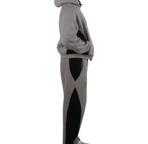 Custom Streetwear Oversized Heavyweight Fleece Patchwork Baggy Fit Blank <b>Tracksuit</b> for Men - Product Image 4
