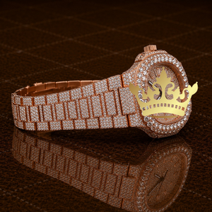 New Luxury Classic Quartz Iced White Gold VVS Moissanite Cut Diamond Stainless Steel Hip Hop Analogue-Digital Display Custom - Product Image 2