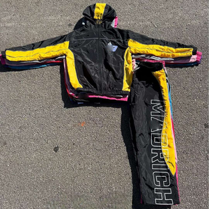 Chaqueta de Dos Piezas con Cierre y Logotipo Personalizado Bordado OEM, Conjunto Largo con Chaqueta Cortavientos de Poliéster Reflectante para Hombre - Product Image 3