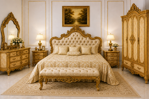 Palace Inspired Prominent Carved Bedroom Furniture Modern Classic <b>White</b> Bed With <b>Side</b> <b>Tables</b> Top selling Royal Designer Bed Set - Product Image 5