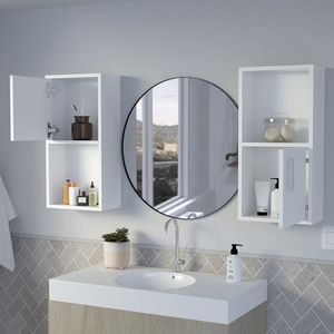 Armadietto Bianco per Medicinali Florence, Eleganti Mensole per Bagno - Product Image 3