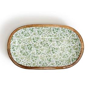 Enamel Coated Wooden Serving Platter Modern Design Dishwasher <b>Freezer</b> Safe Eco-Friendly Reusable Breakfast Tea/Coffee Tray for - Product Image 3