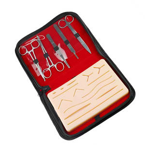 Kit complet de suture orthopédique pour étudiants en médecine vétérinaire, incluant un coussin en silicone réaliste et un manuel pour les hôpitaux - Product Image 4