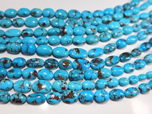 Cuentas de Turquesa de la Mina del Príncipe Egipcio, Cuentas de Piedras Preciosas Naturales de Forma Ovalada para la Fabricación de Joyas - Product Image 1