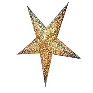 Lámparas de Papel Estampadas con Serigrafía Multicolor, Hechas a Mano en India, con Forma de Estrella de 5 Puntas, Decoración Tradicional de Navidad, Venta al por Mayor - Product Image 1