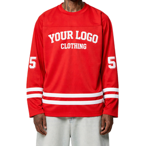 Customizable Summer Hockey Jersey Oversized Streetwear Long Sleeve Mesh Breathable Lightweight Polyester OEM Manufacturer - Product Image 1