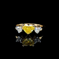 Bague en or massif 14 carats avec diamant de laboratoire taille cœur 1 carat couleur D G, bague polie professionnellement, certifiée IGI, vente en gros