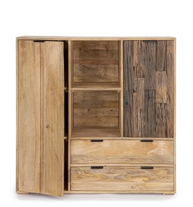 Armoire moderne en bois massif, portes battantes écologiques, design Shaker, meuble de rangement minimaliste pour chambre, salon et salle à manger - Product Image 3
