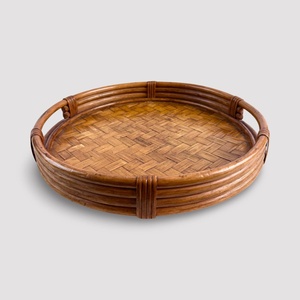 ถาดไม้ตกแต่งบ้าน ถาดเสิร์ฟหวายสานมือ งานฝีมือคุณภาพสูง - Product Image 5