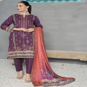 Robe pour femme pakistanaise Salwar Kameez Costumes 3 pièces de marque Impression numérique par Bin Hameed Vol GULFISHAN Vêtements Inde et Pakistan - Product Image 3