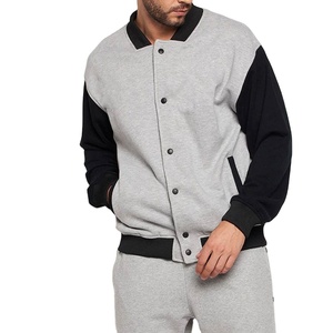 Vintage Embossed Logo Unisex Loose Fit <b>Winter</b> Varsity <b>Jacket</b> 100% Wool Eco-Friendly Windproof Breathable Front Stand Patchwork - Product Image 1