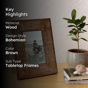 Wooden Photo <b>Frame</b> Rectangular Tabletop Classic Durable Horizontal Decor - Product Image 4