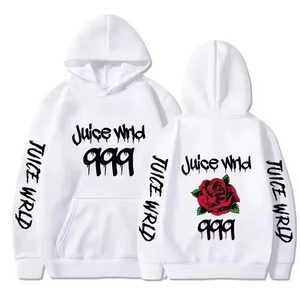 Juice Wrd 999 Sweat à capuche unisexe en coton blanc, imprimé motif animal, coupe classique, style Hip Hop, avec poche avant, pour l'été, en molleton - Product Image 1
