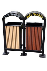 60Liters Iron Triangle Modern Luxury Waste <b>Bin</b> Garden Street Garbage Container Outdoor Public Use Grey Creative Litter <b>Bin</b> - Product Image 3