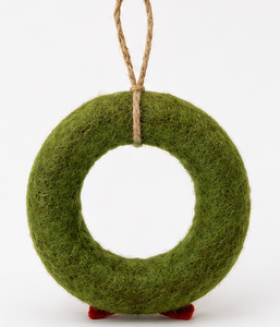 <b>Best</b> Himalaya Handmade Eco-Friendly 100% Sheep Wool Felt <b>Artificial</b> Santa Christmas Wreath Wall Hanging Ornament Modern Style - Product Image 2