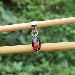 High Quality 925 Sterling Silver Mini Natural <b>Garnet</b> <b>Pendant</b> Gold Plated Fine Jewelry Trusted Supplier's Engagement Hot Selling - Product Image 2