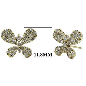 La mejor mano de obra Diseño de moda La mejor calidad 18K Oro amarillo sólido Diamante natural Forma redonda Pendiente de tuerca exagerado para mujer - Product Image 2