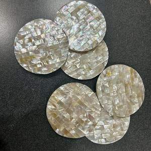 Posavasos de Nácar Natural, Superficie de Concha Pulida, Diseño Artístico, Resistentes al Calor, Ecológicos, Hechos a Mano, Tamaño Personalizable para - Product Image 5