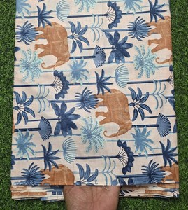 Tissu en coton imprimé éléphant tendance 2026 sur le thème Safari Jungle pour la couture – Tissu doux et léger pour robes féminines - Product Image 4