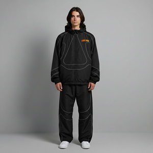 Survêtement d'hiver pour homme 100 % coton OEM, personnalisé avec logo, couleur unie, grande taille, streetwear respirant - Product Image 1