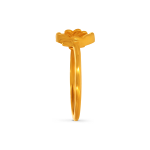 Anillo de Flor Elegante de Oro Amarillo de 10K de Alta Calidad con Patrón de Hojas Fluidas para Mujer, Joyería Fina de Lujo - Product Image 4
