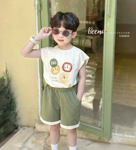 Ensemble pyjama décontracté en gros pour garçons : T-shirt à manches courtes et short, imprimé dessin animé, vêtements d'intérieur pour tout-petits - Product Image 2