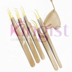 Professional Custom Logo Stainless Steel Eyelash Extension Tweezers Pink Heart Grip Pointed Tip Customized Brand Name Beauty - Product Image 5